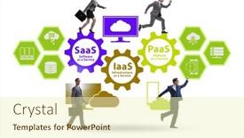  Presentation with saas - PPT theme having paas-iaas-saas-concepts background and a soft green colored foreground