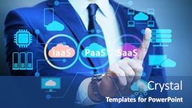  Presentation with saas - Colorful slide deck enhanced with paas-iaas-saas-concepts backdrop and a ocean colored foreground