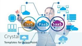  Presentation with saas - PPT theme featuring paas-iaas-saas-concepts background and a light blue colored foreground