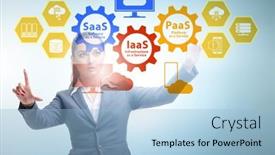  Presentation with saas - Slides with paas-iaas-saas-concepts background and a light blue colored foreground