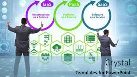  Presentation with saas - Slides enhanced with paas-iaas-saas-concepts background and a light blue colored foreground