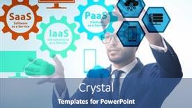  Presentation with saas - Slides having paas-iaas-saas-concepts background and a ocean colored foreground