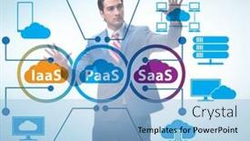  Presentation with saas - Presentation design having paas-iaas-saas-concepts and a light blue colored foreground
