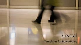  Presentation with feet - Audience pleasing presentation theme consisting of fast pace - shot of people's feet backdrop and a coral colored foreground