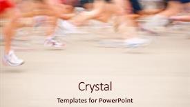  Presentation with runners - Colorful presentation enhanced with pace life - marathon runners motion blurred image backdrop and a cream colored foreground