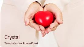  Presentation with elderly - PPT layouts having pacemakers - elderly woman holding heart model background and a lemonade colored foreground