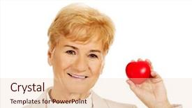  Presentation with elderly holding pills - Audience pleasing PPT theme consisting of pacemakers - smile elderly woman holding heart backdrop and a lemonade colored foreground