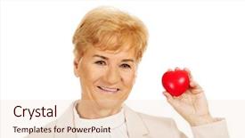  Presentation with elderly - Audience pleasing PPT layouts consisting of pacemakers - smile elderly woman holding heart backdrop and a lemonade colored foreground