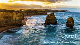  Presentation with australia melbourne - Audience pleasing slides consisting of pacific coast about melbourne backdrop and a ocean colored foreground