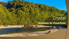  Presentation with knight - Slides having pacific-coast-at-low-tide background and a tawny brown colored foreground