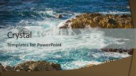  Presentation with rocky ocean coast - Colorful slides enhanced with pacific coast cliff hillside ocean backdrop and a  colored foreground