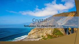  Presentation with pacific - PPT theme with pacific-coast-highway-and-coast background and a light blue colored foreground