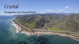 Presentation with aerial - Colorful presentation design enhanced with pacific coast highway in malibu backdrop and a light blue colored foreground