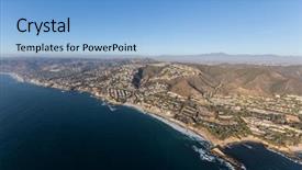  Presentation with laguna beach - Presentation design enhanced with pacific coast in orange county background and a light blue colored foreground