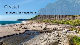  Presentation with pacific island - Slide deck with pacific-coast-is-strewn background and a light blue colored foreground