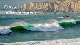  Presentation with beach ball sand dunes - Cool new presentation theme with pacific coast landscape sand dollar backdrop and a gray colored foreground