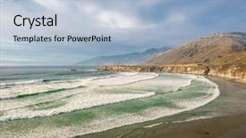  Presentation with pacific education - Presentation design featuring pacific coast landscape sand dollar background and a  colored foreground