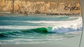  Presentation with pacific islanders - Slide set enhanced with pacific coast landscape sand dollar background and a coral colored foreground