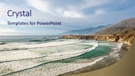  Presentation with sand - PPT theme enhanced with pacific coast landscape sand dollar background and a lemonade colored foreground