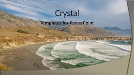  Presentation with pacific - Colorful presentation design enhanced with pacific coast landscape sand dollar backdrop and a light blue colored foreground