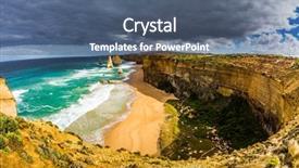  Presentation with australia melbourne - Presentation theme featuring pacific coast near melbourne background and a ocean colored foreground