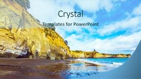  Presentation with pacific island - Presentation featuring pacific coast ocean tide background and a  colored foreground