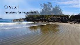  Presentation with pacific island - PPT layouts enhanced with pacific coast of vancouver island at sunset low tide exposes the wet sand background and a light blue colored foreground
