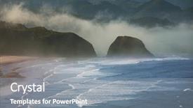  Presentation with pacific - Presentation design consisting of pacific-coast background and a gray colored foreground