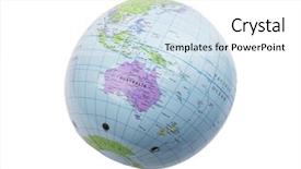  Presentation with plastic - Amazing PPT layouts having pacific globe - inflated plastic earth toy showing backdrop and a white colored foreground