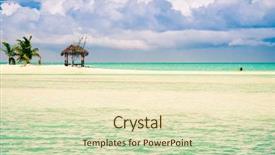  Presentation with lagoon - Colorful PPT layouts enhanced with pacific island - beautiful tropical lagoon backdrop and a soft green colored foreground