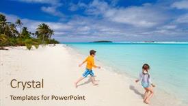  Presentation with well being for kids - PPT layouts enhanced with pacific island - kids having fun at tropical background and a lemonade colored foreground