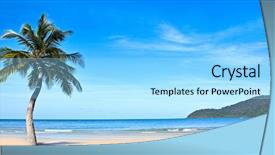  Presentation with panoramic - Beautiful slides featuring pacific island - panoramic tropical beach blue sea backdrop and a arctic colored foreground