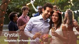  Presentation with pacific island - Colorful slide set enhanced with pacific island - portrait of couple celebrating wedding backdrop and a tawny brown colored foreground