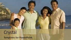  Presentation with pacific island - PPT layouts enhanced with pacific island - portrait of happy family background and a yellow colored foreground
