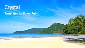  Presentation with pacific island - Presentation enhanced with pacific island - sunny beach background and a light gray colored foreground