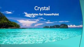  Presentation with paradise island - Beautiful slides featuring pacific island - sunny waters blue paradise backdrop and a ocean colored foreground