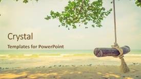  Presentation with pacific island - Slide deck featuring pacific island - swing on the beach filtered background and a soft green colored foreground