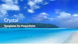  Presentation with pacific island - Slide deck consisting of pacific island - tropical panorama background and a teal colored foreground