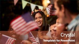  Presentation with 4th july - Cool new slides with pacific island culture - friends celebrating 4th of july backdrop and a  colored foreground