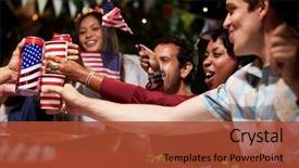  Presentation with 4th july - Beautiful slides featuring pacific island culture - friends making a toast backdrop and a red colored foreground