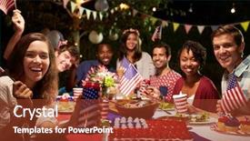  Presentation with island party - Amazing PPT layouts having pacific island culture - portrait of friends at 4th backdrop and a tawny brown colored foreground
