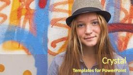  Presentation with straw - PPT layouts consisting of pacific island culture - young nice fashionable girl background and a tawny brown colored foreground