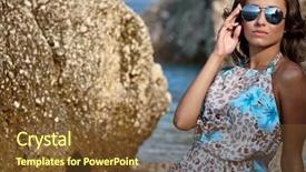  Presentation with beach - Beautiful presentation featuring pacific island people - beautiful woman on the beach backdrop and a  colored foreground