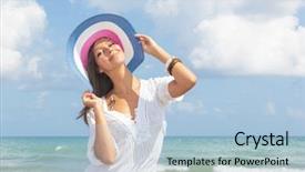  Presentation with indonesia - Cool new presentation theme with pacific island people - beautiful woman on the beach backdrop and a  colored foreground