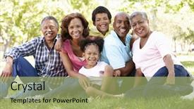  Presentation with generation - Cool new PPT theme with pacific island people - multi-generation family in park backdrop and a mint green colored foreground