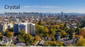  Presentation with pacific northwest - PPT theme having pacific northwest - aerial view of portland oregon background and a light blue colored foreground