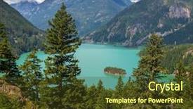  Presentation with lake - Beautiful theme featuring pacific northwest - diablo lake washington backdrop and a tawny brown colored foreground
