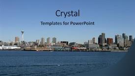  Presentation with seattle - PPT theme having pacific northwest - downtown seattle washington as seen background and a teal colored foreground