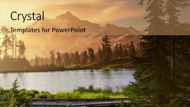  Presentation with pacific northwest - PPT theme with pacific northwest - picture lake and mount shuksan background and a coral colored foreground