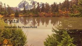 Presentation with lake - Beautiful slide set featuring pacific northwest - picture lake and mount shuksan backdrop and a coral colored foreground